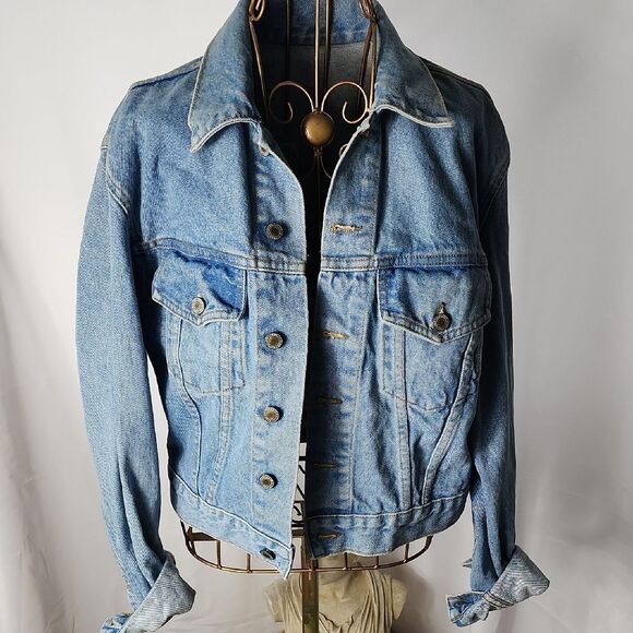 Vintage John Galt Cropped Blue Denim Jacket - Picture 1 of 7